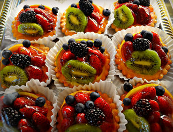 Close-up of strawberries in plate