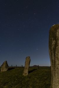 Low angle view of moon over landscape