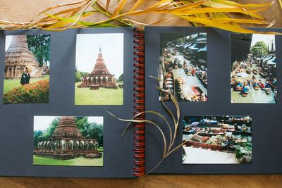 Low angle view of multi colored wall