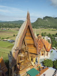 Panoramic view of temple building against sky