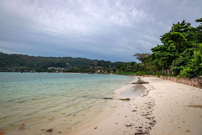 Scenic view of beach against sky