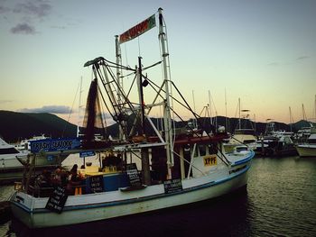 Boats in harbor