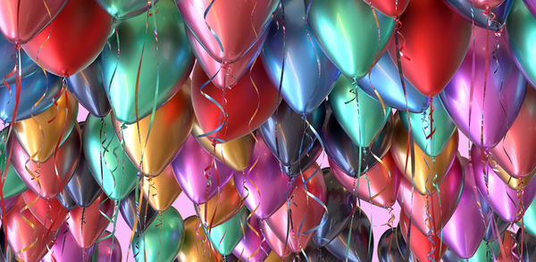 Full frame shot of multi colored balloons