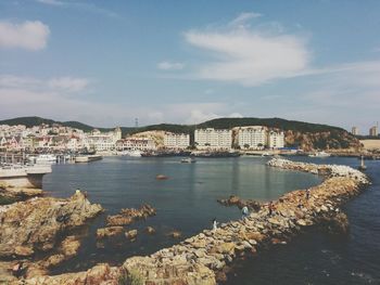 Boats in harbor