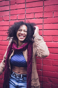 Portrait of smiling young woman