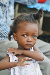 Close-up portrait of cute girl