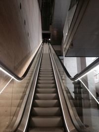 Low angle view of escalator