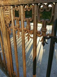 Close-up of rusty wooden door