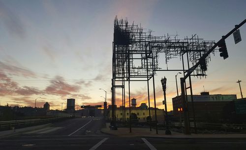 View of city at sunset