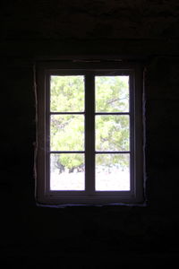 View of building through window