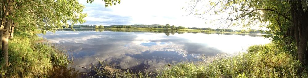 Scenic view of river against sky