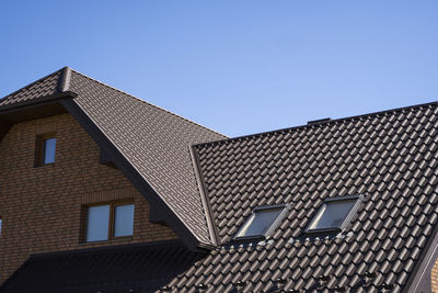 Low angle view of building against clear sky