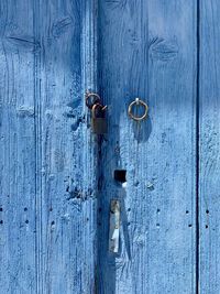 Close-up of closed wooden door