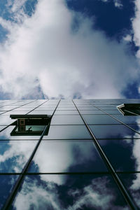 Reflection of clouds on glass building