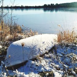Scenic view of snow covered landscape