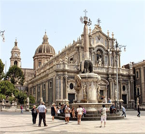 Tourists in front of church