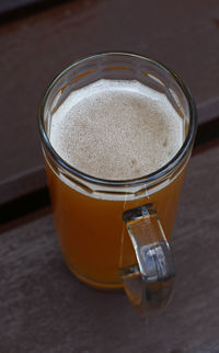 Close-up of coffee cup on table