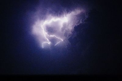 Low angle view of lightning in sky