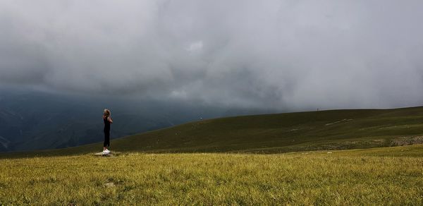 Scenic view of field against sky