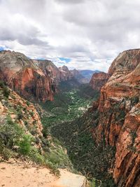 Scenic view of mountains against sky