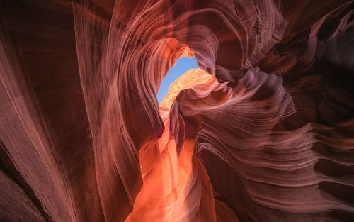 Low angle view of rock formation