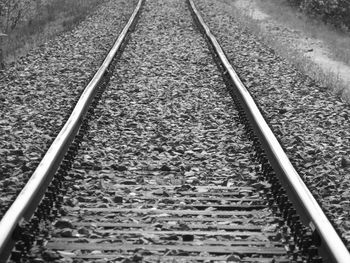 High angle view of railroad tracks