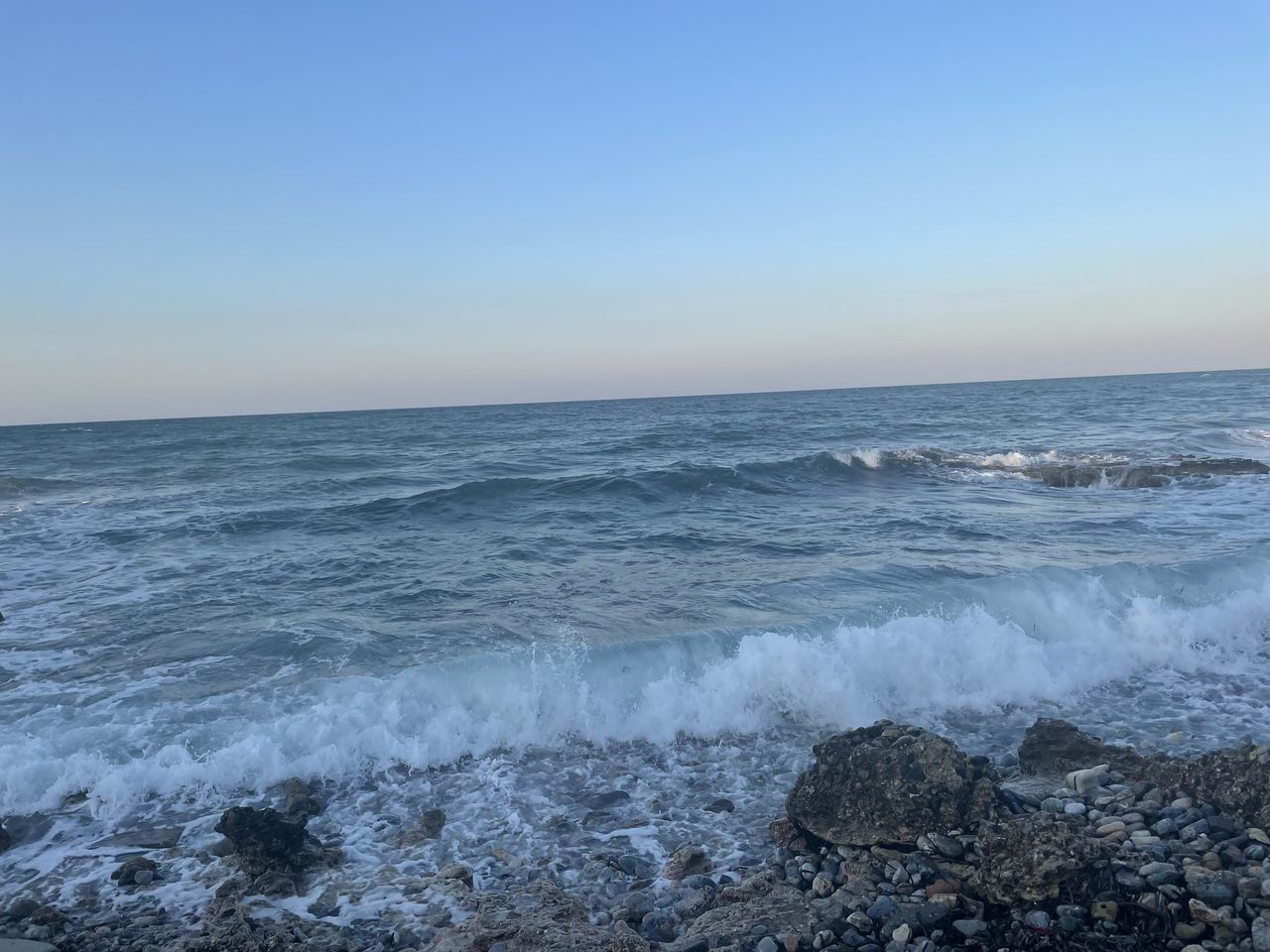 VIEW OF SEA AGAINST CLEAR SKY