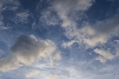 Low angle view of clouds in sky