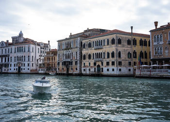 View of boats in canal