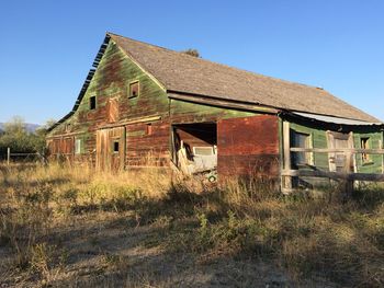 Old house on field