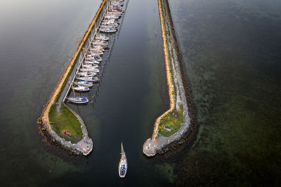 Port in summer on the german island of fehmarn