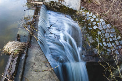 Water flowing through rocks