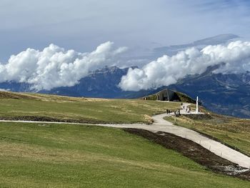 Scenic view of mountains against sky - messner museum