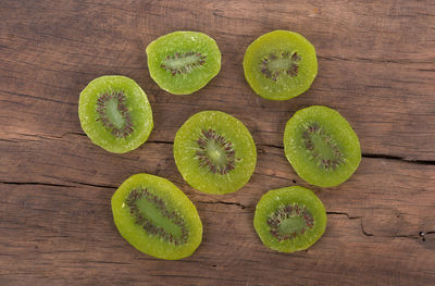 High angle view of fruits on table