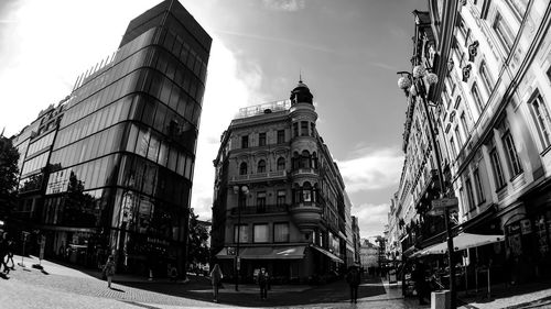Low angle view of buildings against sky