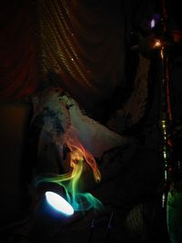 Close-up of illuminated fire at night