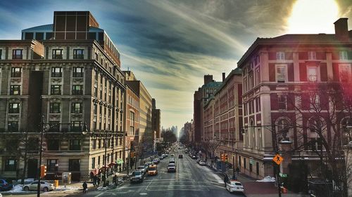 City street with buildings in background