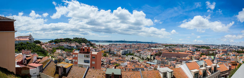 Panoramic view of the beautiful city of lisbon from the grace viewpoint