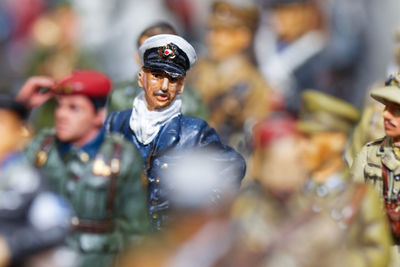 Soldier figurines on table