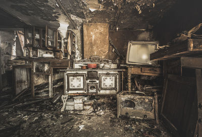 Interior of abandoned house