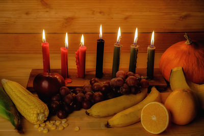 Close-up of fruits on table