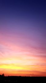 Scenic view of silhouette landscape against sky at sunset