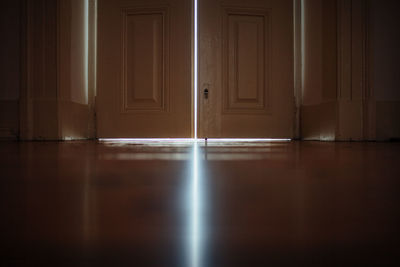 Surface level of wooden door in house