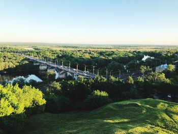 Scenic view of bridge over river against sky