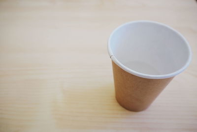 High angle view of coffee on table