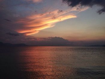 Scenic view of sea at sunset