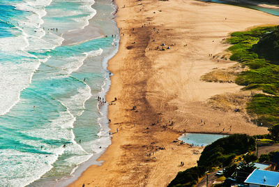 High angle view of beach