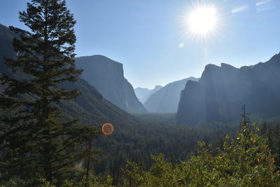 Scenic view of mountains against clear sky