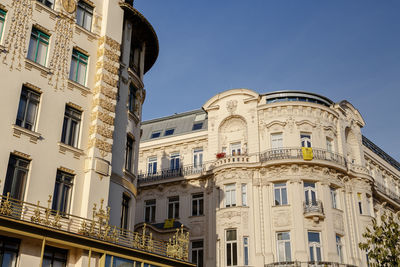 Low angle view of building against clear sky