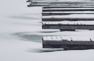 Frozen marina docks